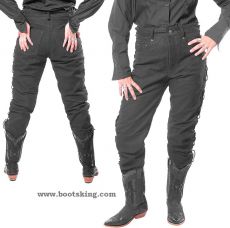 Schnrlederhose Nubuck schwarz