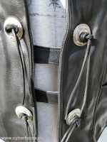 Nappa Lederweste mit Seitenschnrung und 4 Conchas