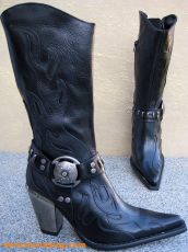 New Rock Westernstiefel Amidala schwarz / schwarz
