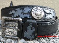 New Rock Grtel schwarz/silbern mit Conchas