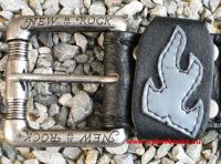 New Rock Grtel schwarz/silbern mit Conchas