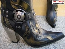 New Rock Westernstiefel Amidala schwarz / gold