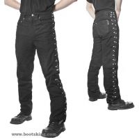 Lederhose D Ring Nubuck schwarz