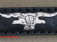 Sendra Belt black with Python appliqu and Buckle