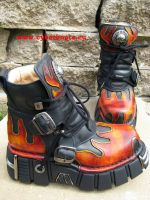 New Rock Boot Norfolk schwarz / rot