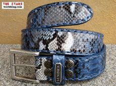 Sendra Grtel aus blauem Python Leder