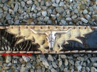 Sendra Grtel braun mit Pythonleder und Schnalle