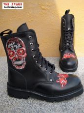 New Rock Boot Crispin schwarz rot