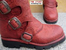 New Rock Boots Cyril punziert rot