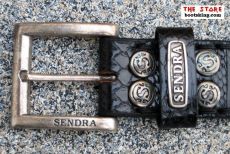 Sendra Grtel aus schwarzem Python Leder