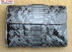 Geldbrse aus blau grauem Python Leder
