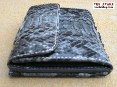 Geldbrse aus blau grauem Python Leder