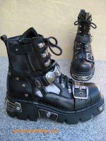 New Rock Boot Baros schwarz / silbern