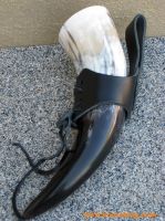 Trinkhorn Grtelhalter aus Leder
