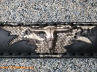 Sendra Grtel schwarz mit Pythonleder und Schnalle