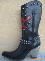 New Rock Westernstiefel Adonara schwarz / rot