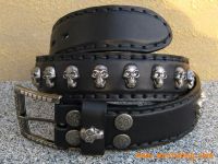 New Rock Grtel schwarz mit Totenkopf Nieten