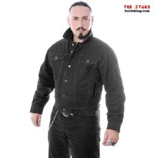 Lederjacke Jeansjacke nub schwarz