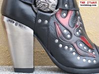 New Rock Westernstiefelette Curacao schwarz / rot