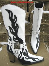 New Rock Westernstiefel Amidala wei / schwarz