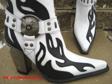 New Rock Westernstiefel Amidala wei / schwarz