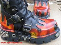 New Rock Boot Skywalker schwarz / rot-gelb
