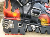 New Rock Boot Skywalker schwarz / rot-gelb