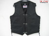 Nappa leather vest with side laces and lobster clasp