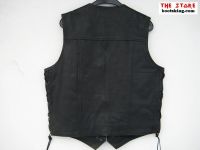 Nappa leather vest with side laces and lobster clasp