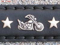 New Rock Grtel schwarz mit Sternen und Motorrdern