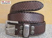 Sendra Grtel aus braunem natur Python Leder