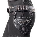 New Rock Grtel schwarz mit kleiner Tasche