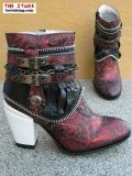 New Rock Westernstiefelette Talitha rot schwarz