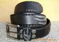 New Rock Belt black/silver with Conchas
