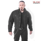 Lederjacke Jeansjacke nub schwarz