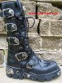 New Rock Boot Lazarus schwarz / silber